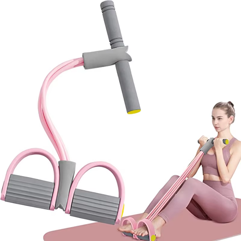 Yoga Pedal Puller Fitness Equipment - 4-Tube Resistance Bands Yoga Pedal Puller