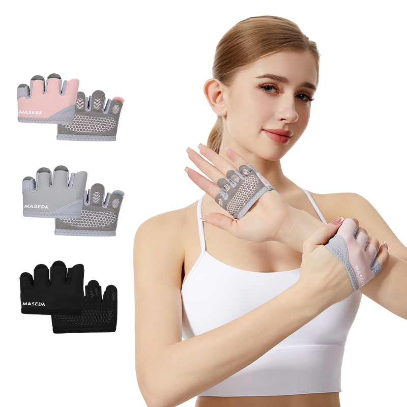 Yoga And Fitness - Pair of Fitness Fingerless Gloves: Anti-Blister