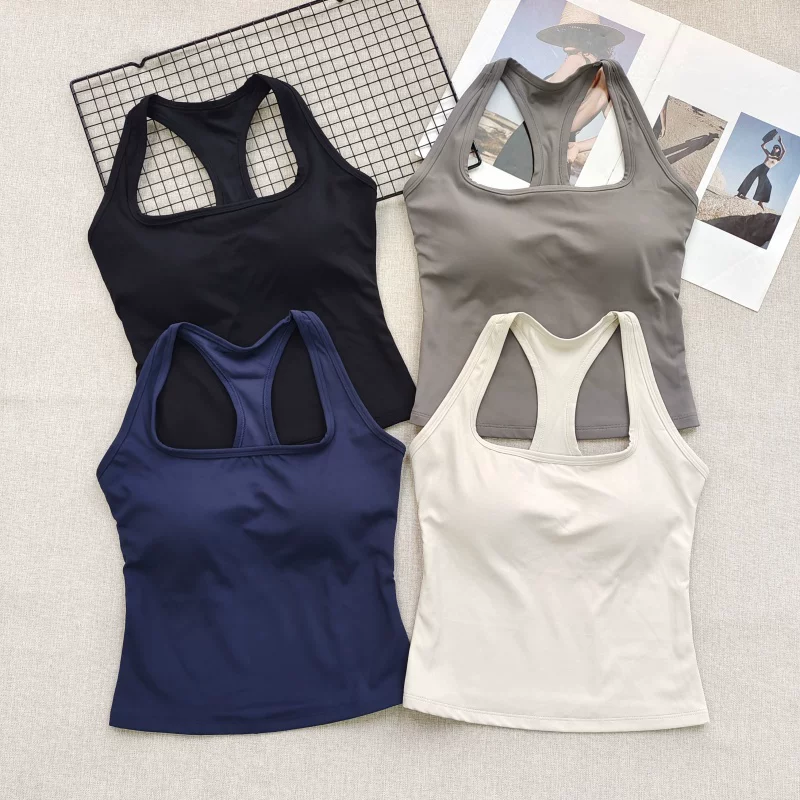 Yoga Fitness Matte - Women's Square Neck Racerback Sports Bra