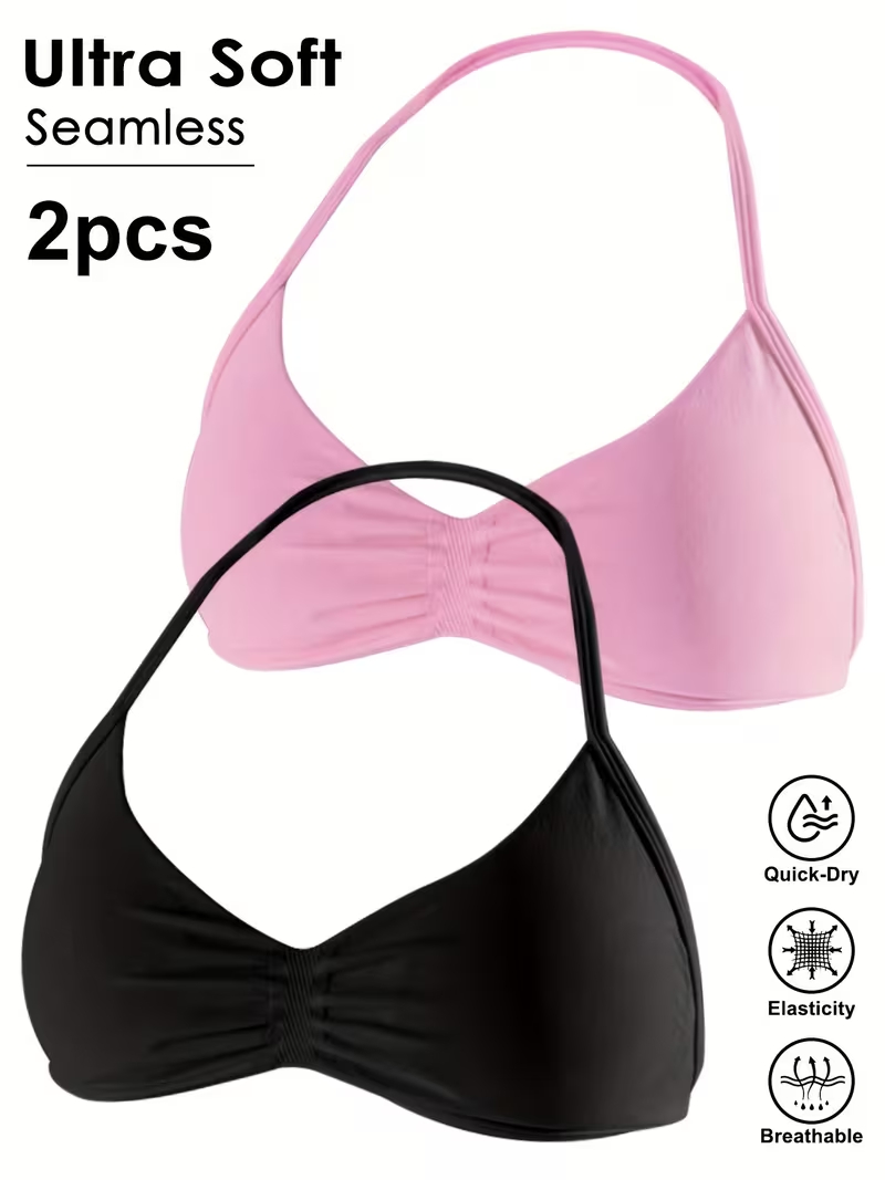 Yoga Fitness Matte - 2pcs Seamless Sexy Open Back Gym