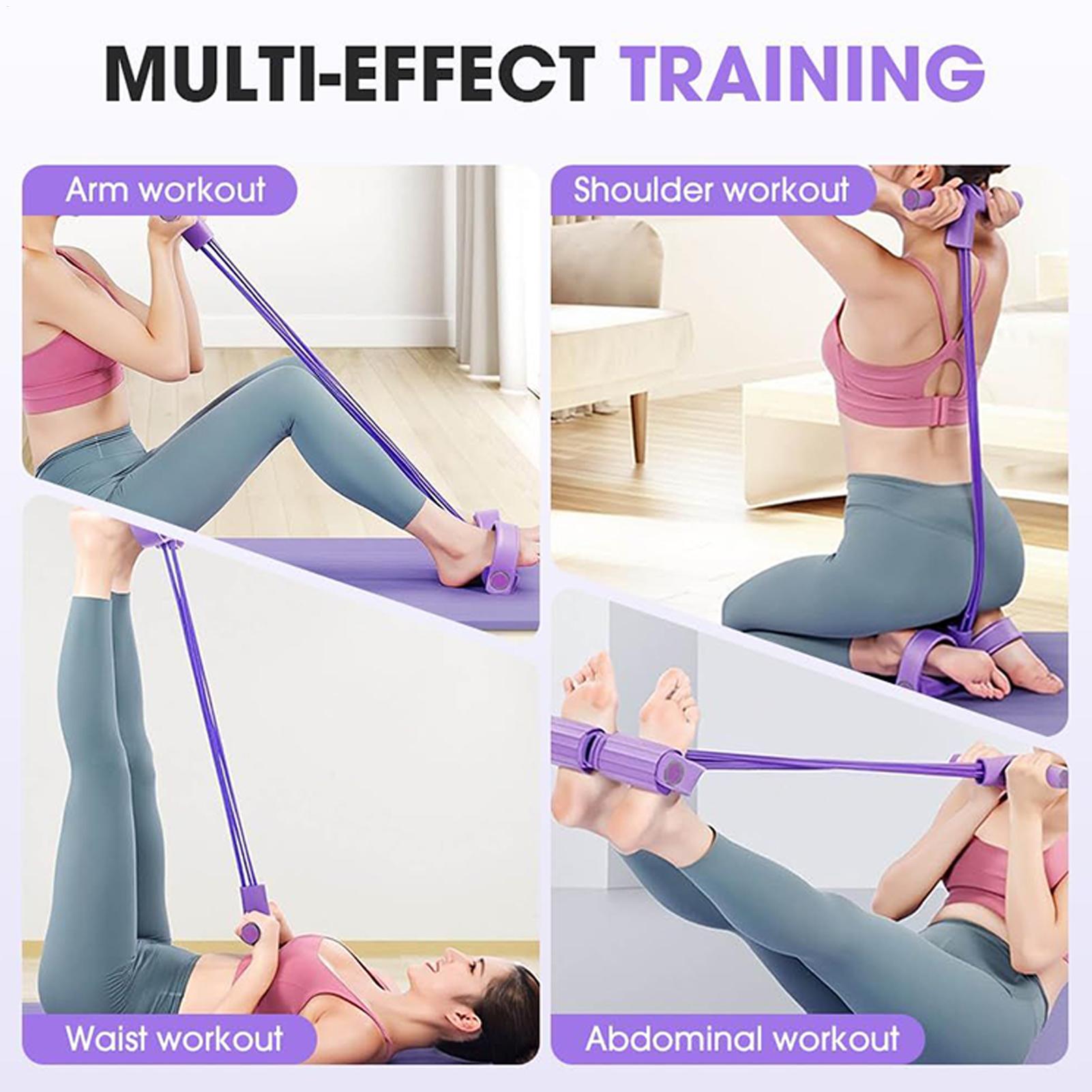 Yoga Pedal Puller Fitness Equipment - Resistance Bands 4-Tube Yoga Pedal Puller