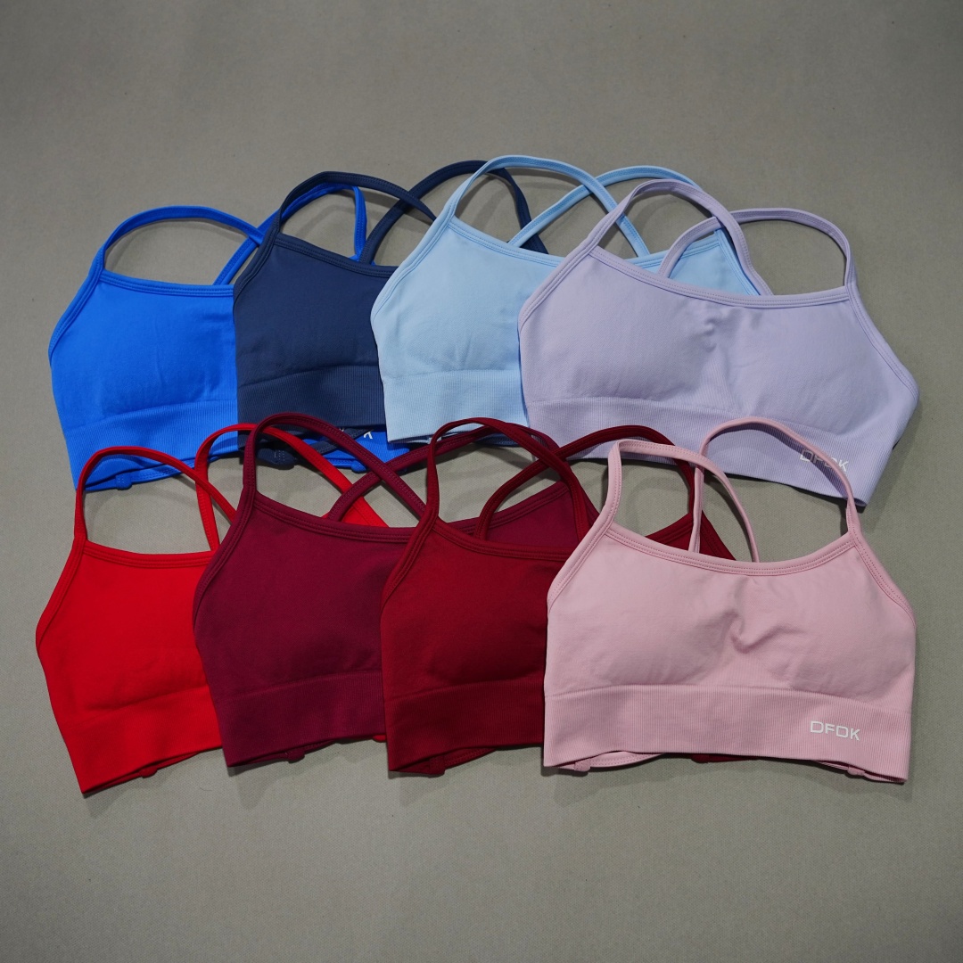 Yoga Fitness Stretching - DFDK Ribbed Seamless Cross Back Yoga