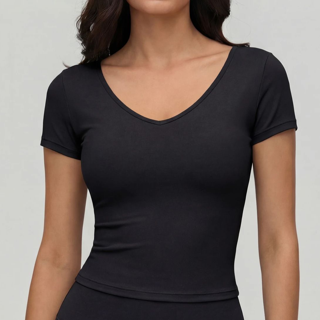 Women's V-neck short-sleeve yo - Yoga Fitness Stretching recension och pris
