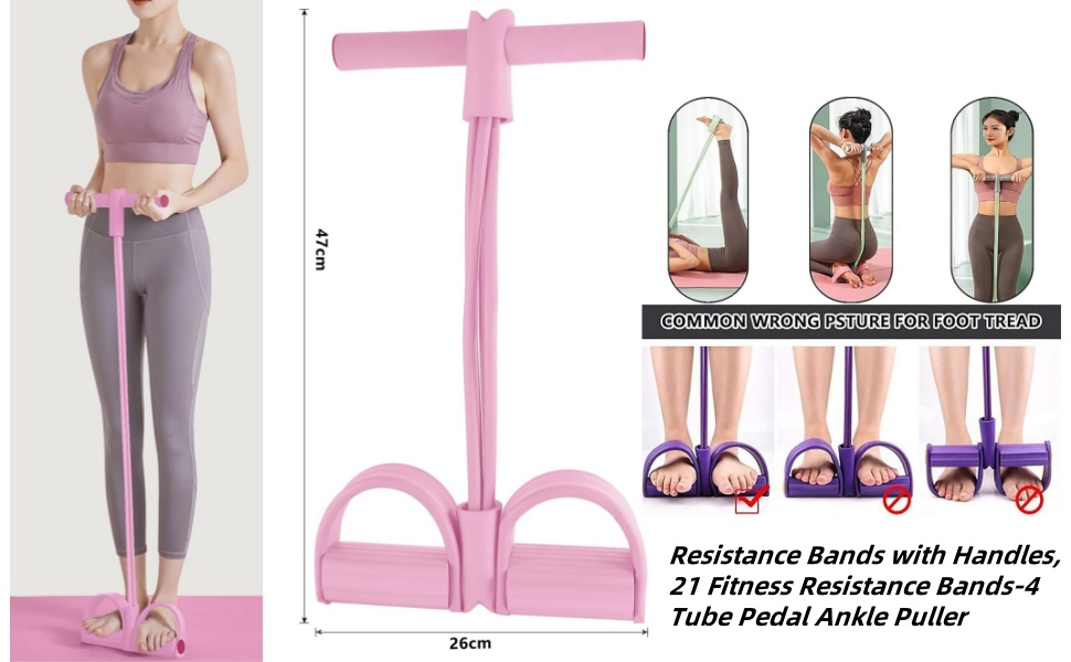 6 Tubes Natural Rubber Pedal R - Yoga Pedal Puller Fitness Equipment recension och pris